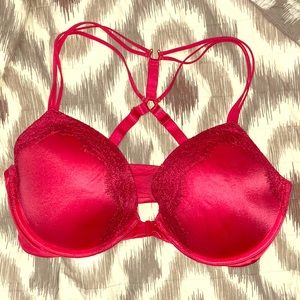 VS very sexy bright red front closure bra